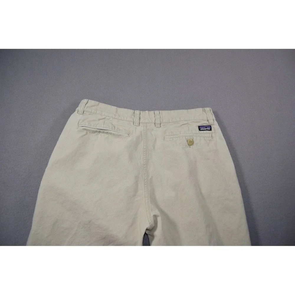 Patagonia Mens 33 Khaki Duck Canvas Workwear Straight Leg Organic Cotton 56831